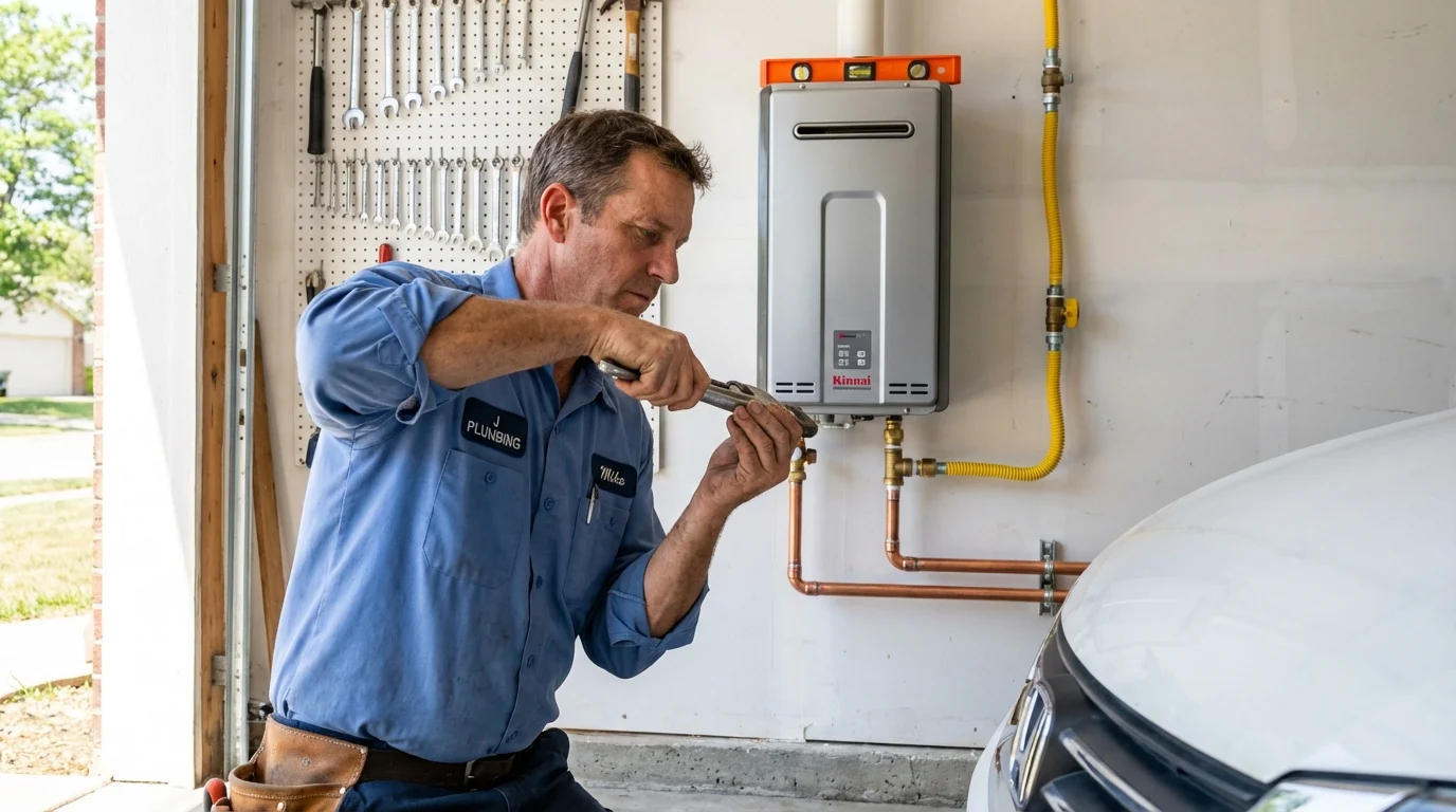 Tankless water heater installation by a Johns Plumbing LLC plumber in Oroville